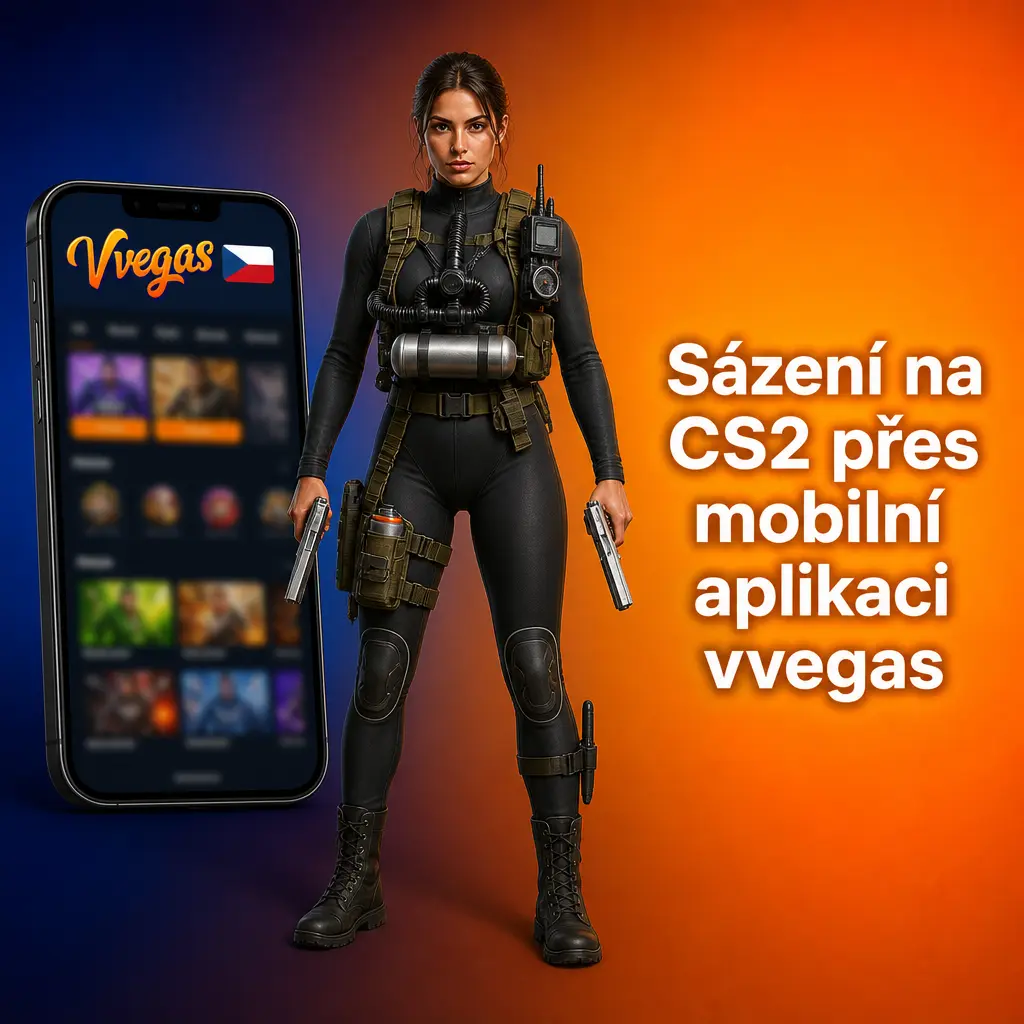 Sázení na CS2 přes mobilní aplikaci vvegas na chytrém telefonu s iOS nebo Android